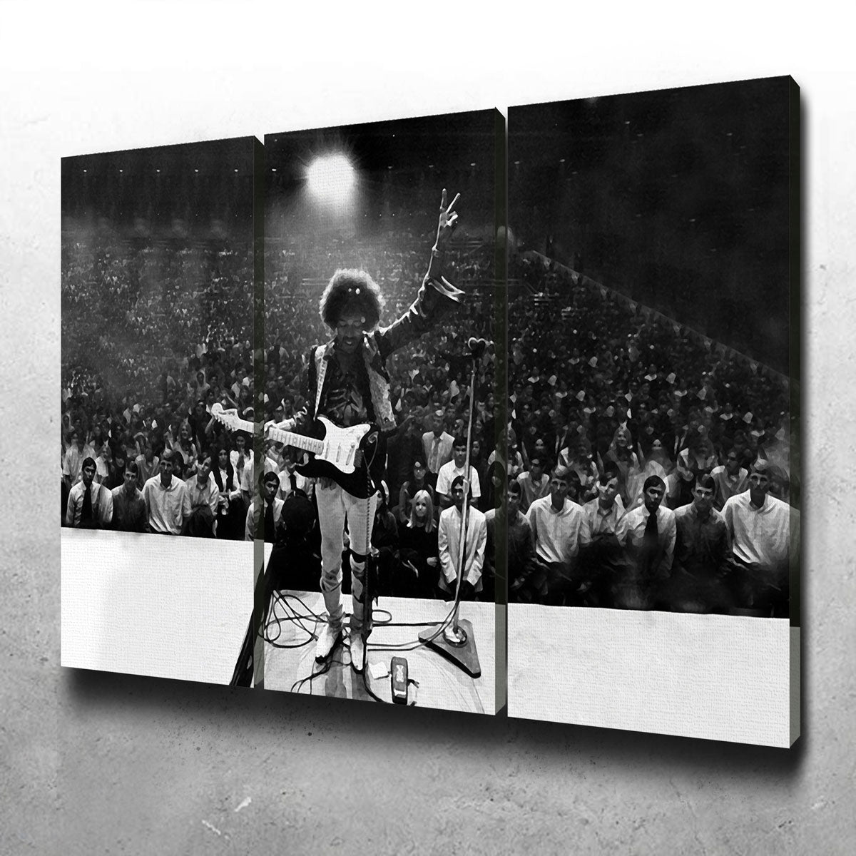 Jimi Hendrix Black and White Canvas