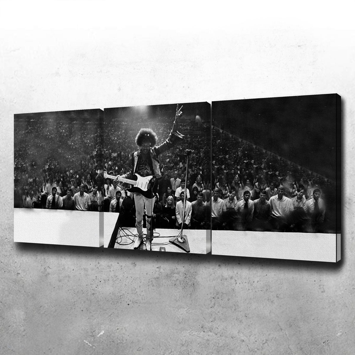 Jimi Hendrix Black and White Canvas Wall Art