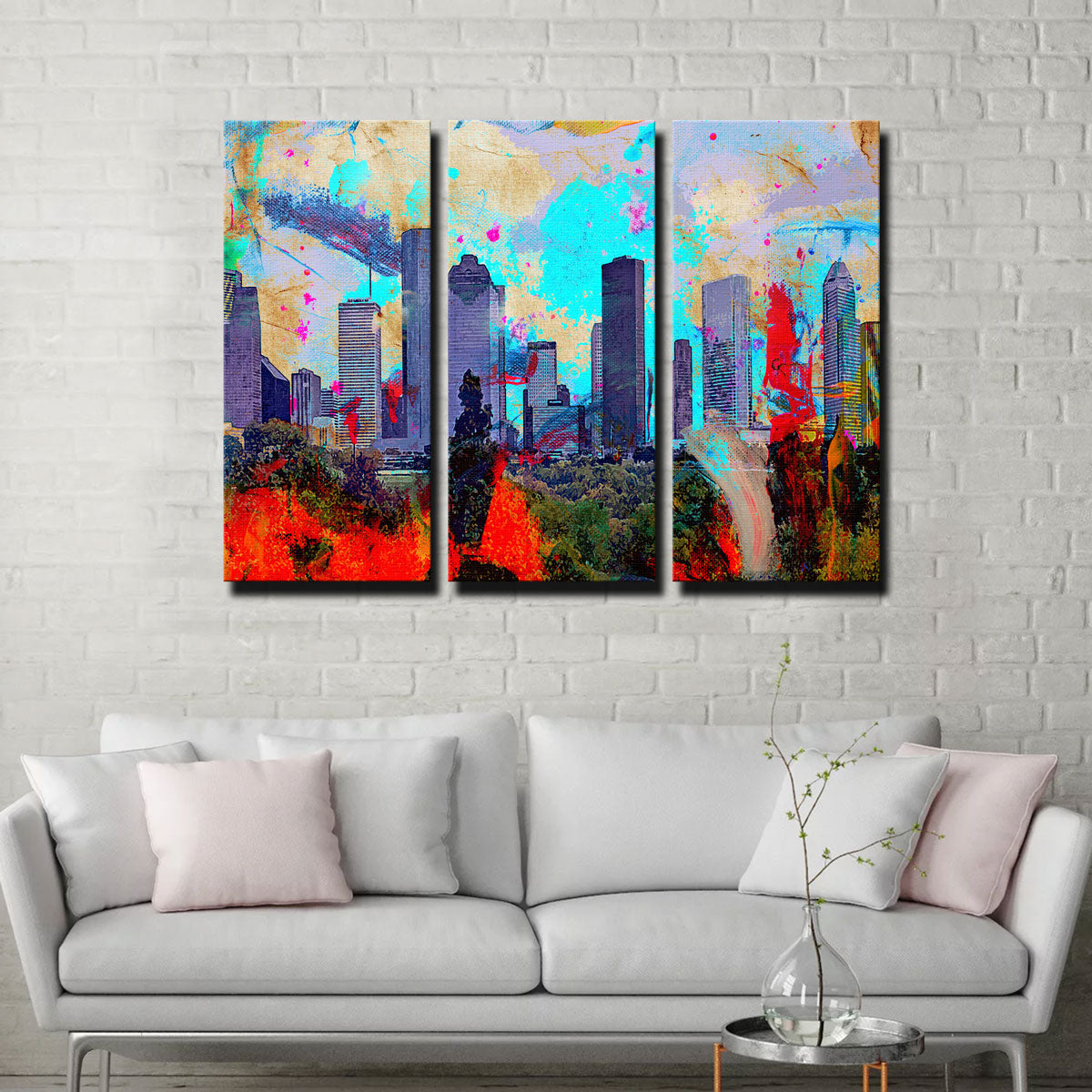 Abstract Houston Skyline Wall Art