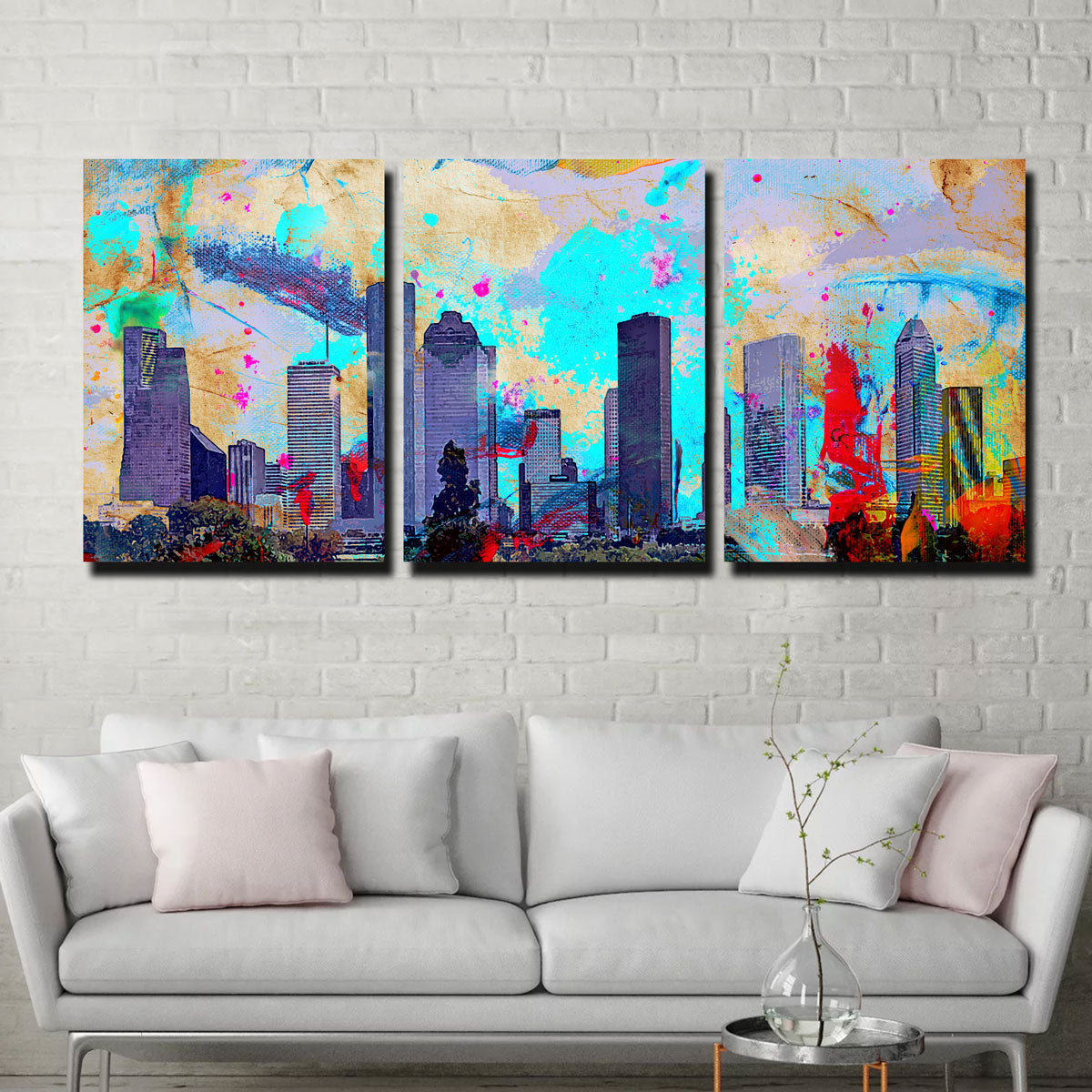 Abstract Houston Skyline Wall Art