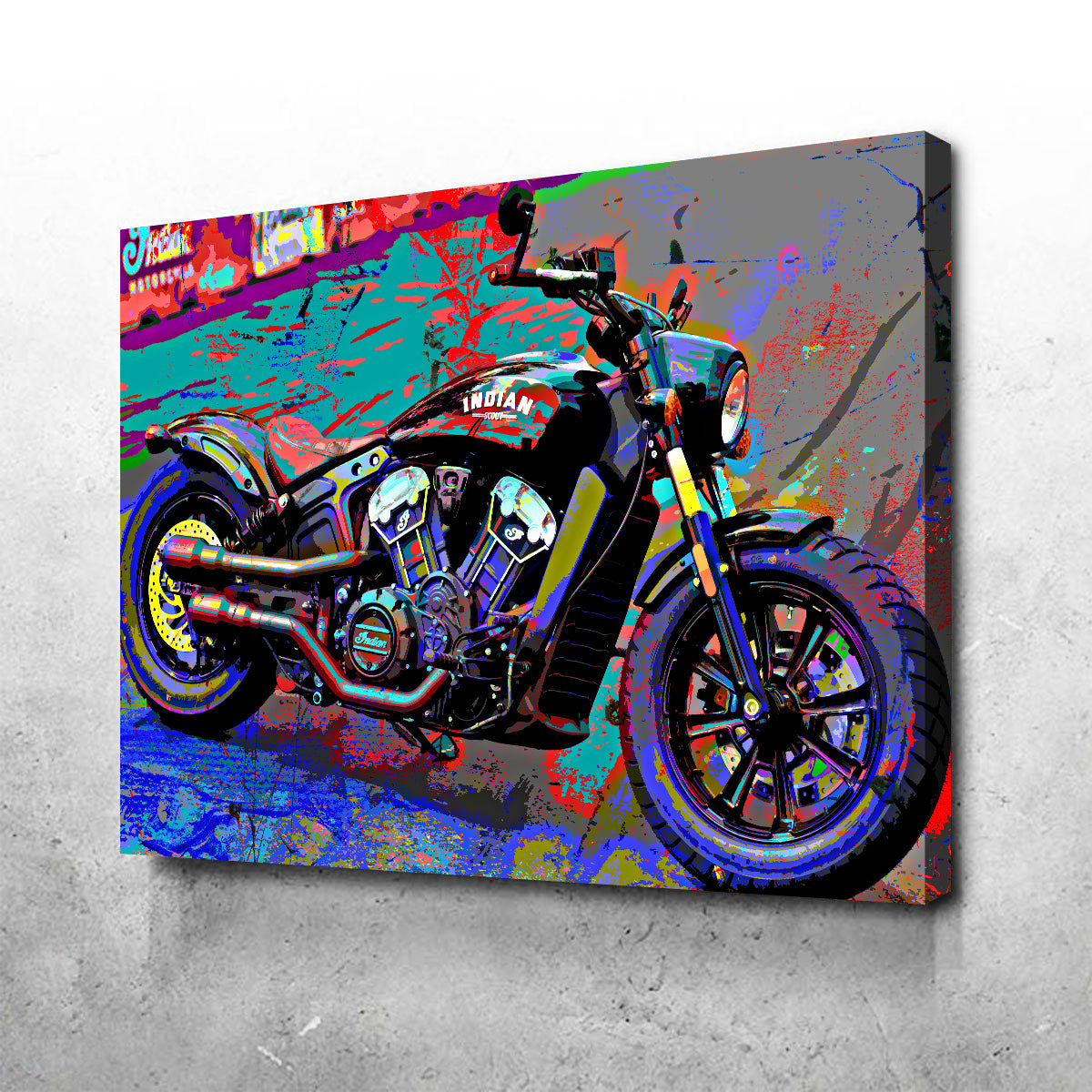 Indian Scout Bobber Motorcycle Canvas shops Print