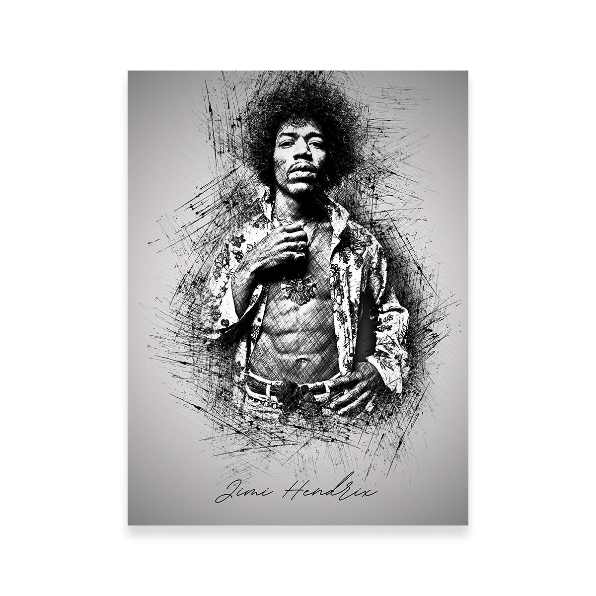Jimi Hendrix Abs Wall Art