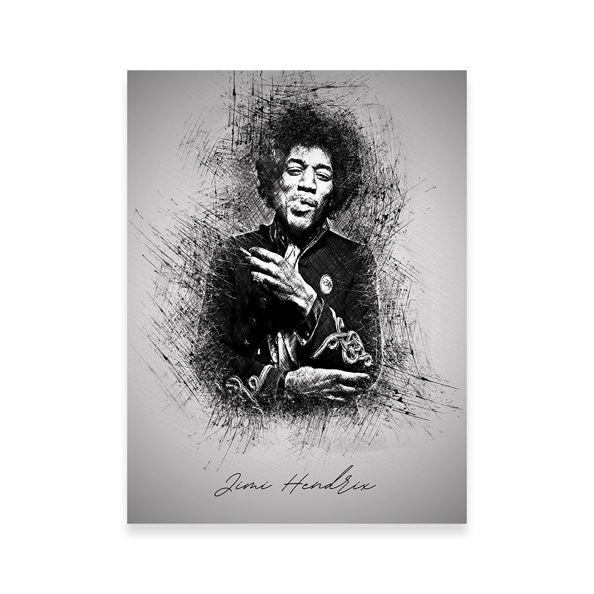 Jimi Hendrix Smoke Wall Art
