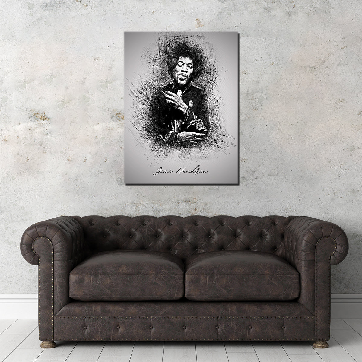Jimi Hendrix Smoke Wall Art