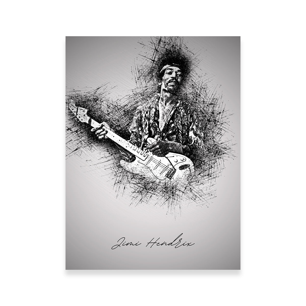 Jimi Hendrix Guitar Wall Art