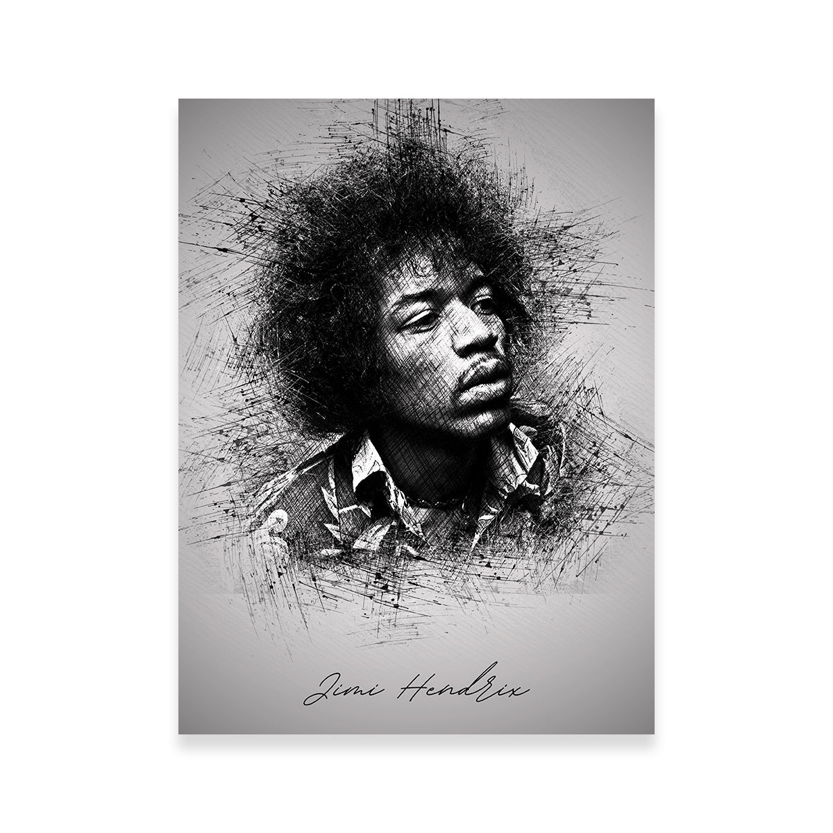 Jimi Hendrix Sketch Wall Art