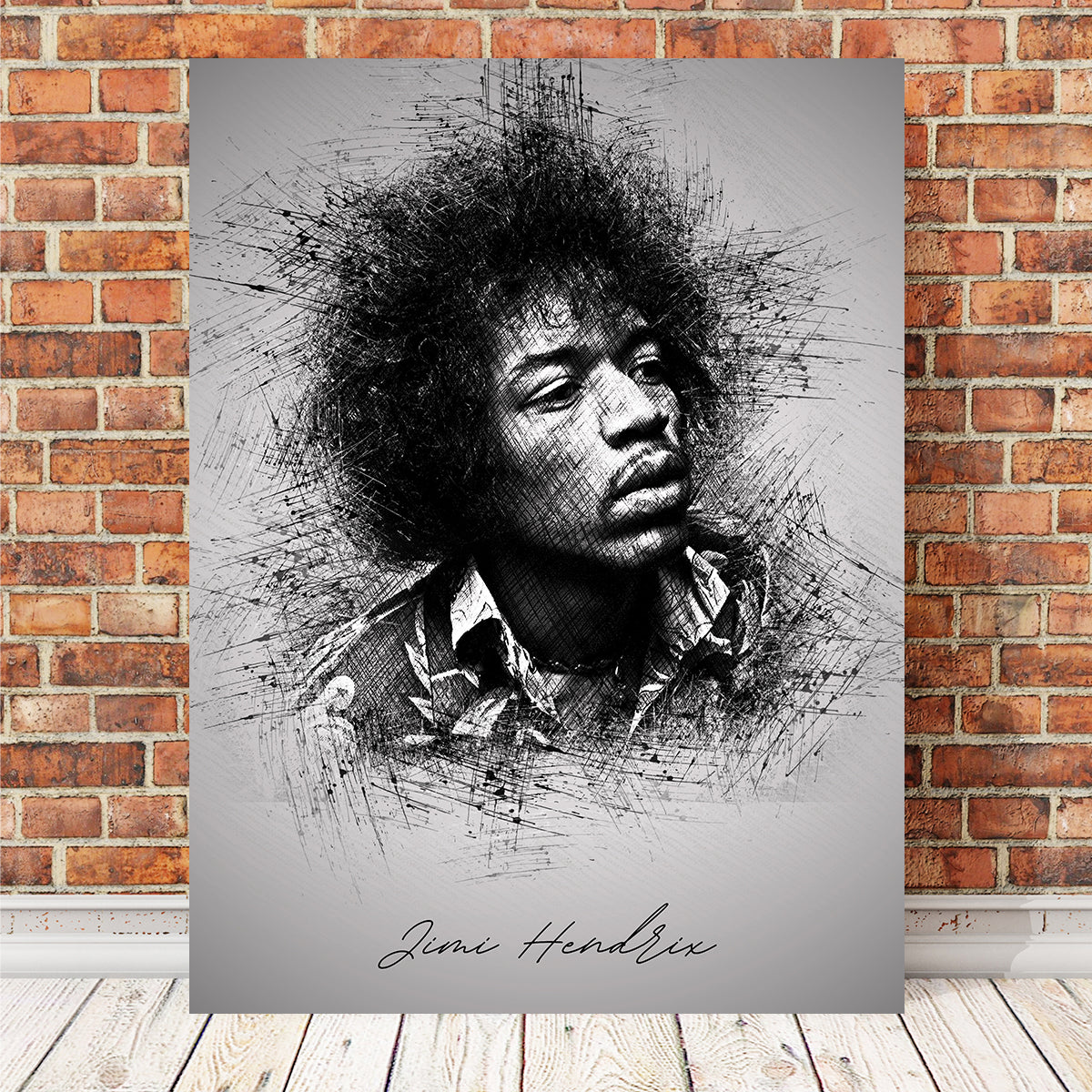 Jimi Hendrix Sketch Wall Art