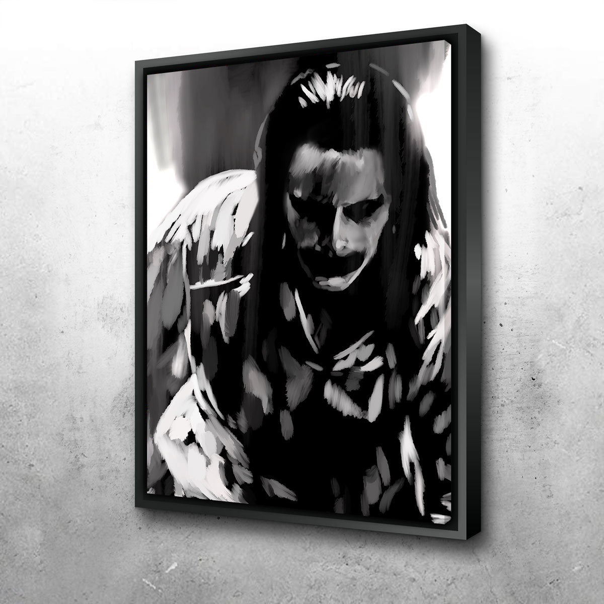 Joker In Black And White Wall Art