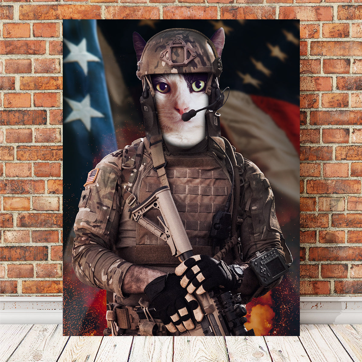 Kitten Soldier Wall Art