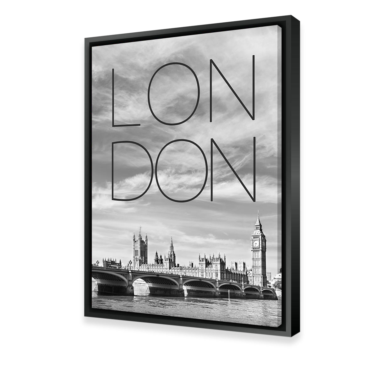 London Westminster Bridge Text & Skyline