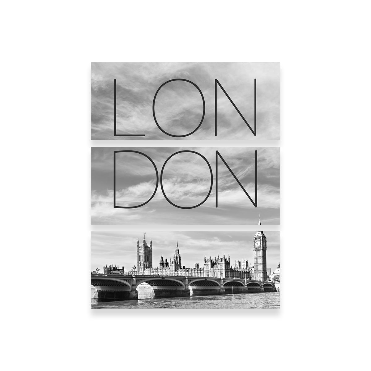 London Westminster Bridge Text & Skyline