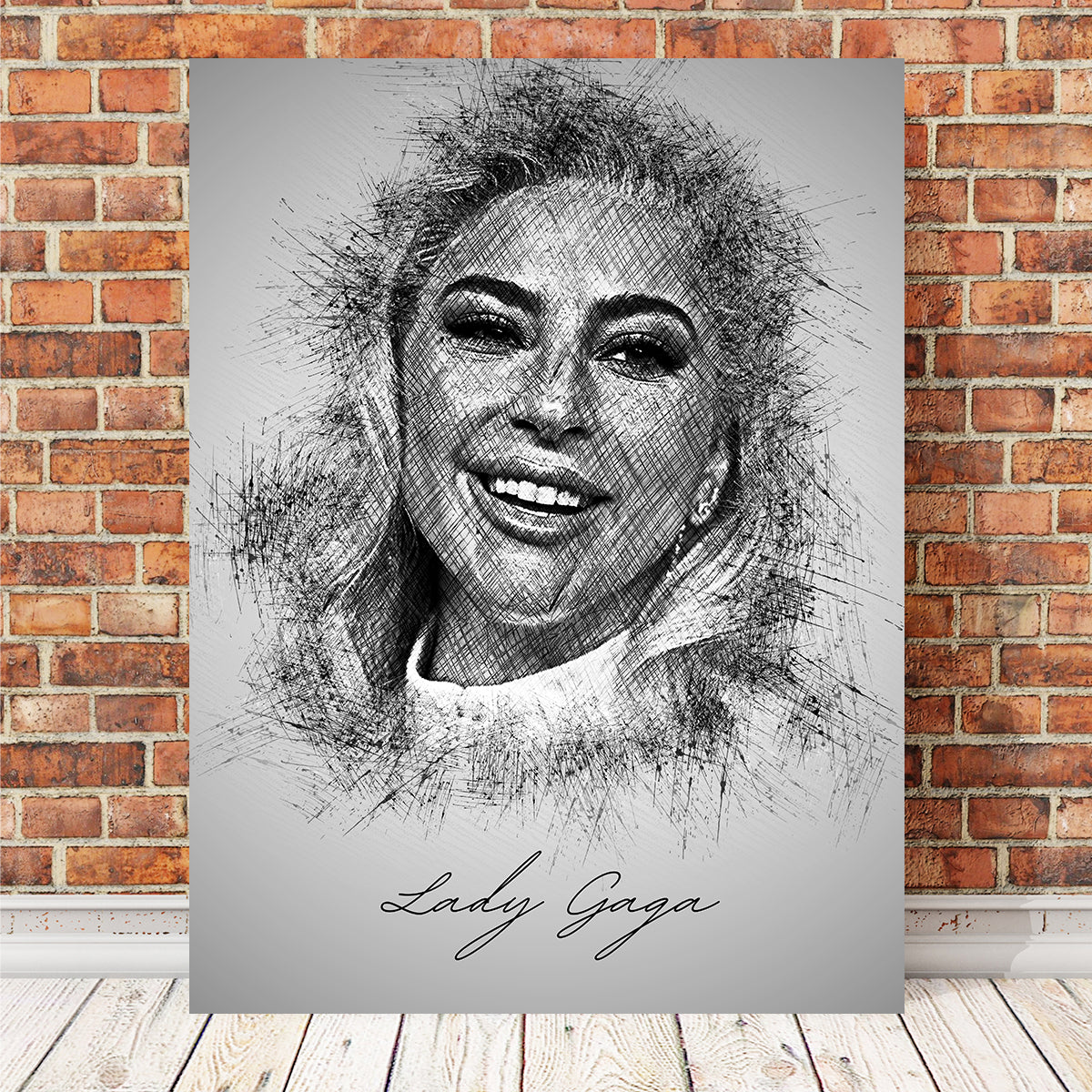 Lady Gaga Sketch Wall Art