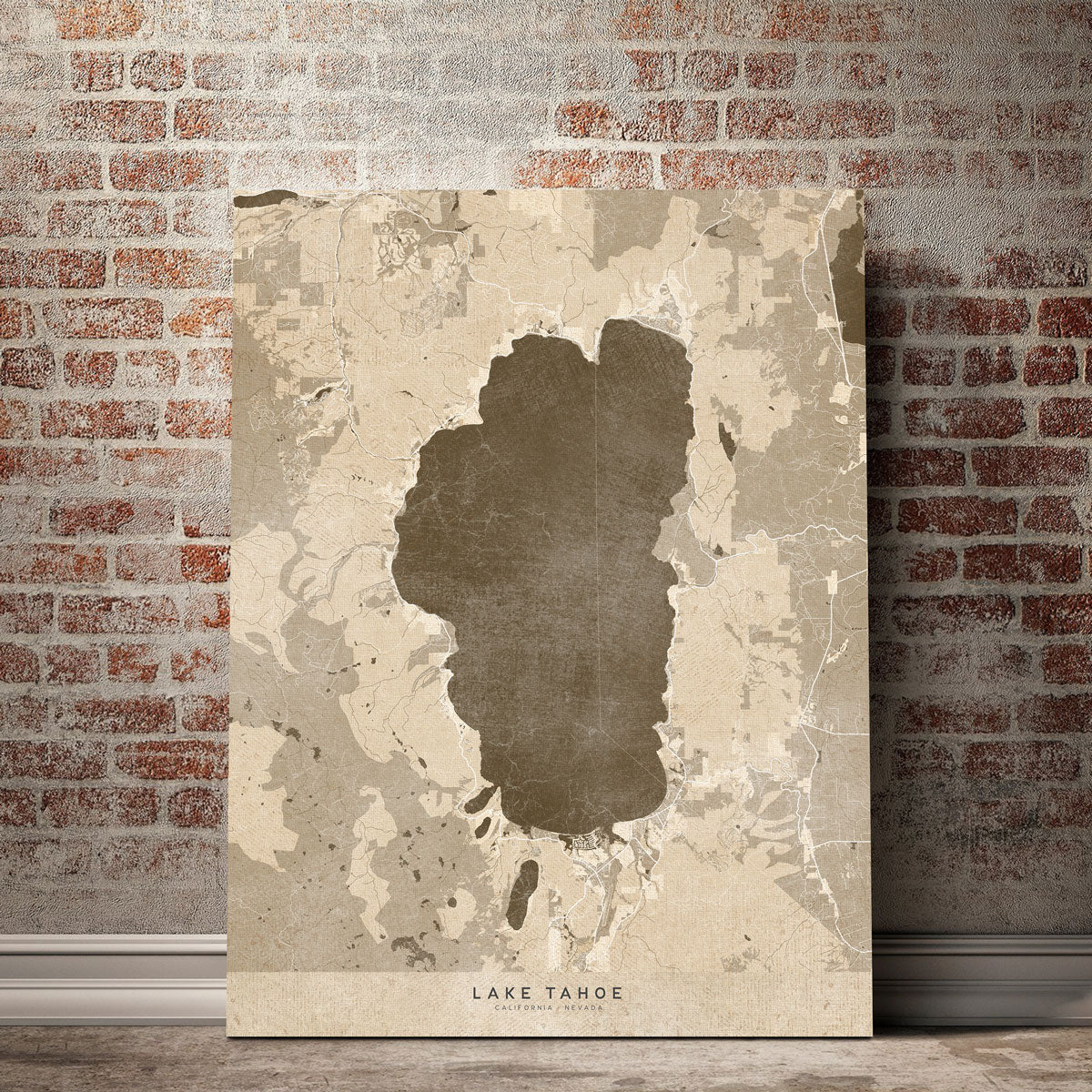 Lake Tahoe Map Wall Art