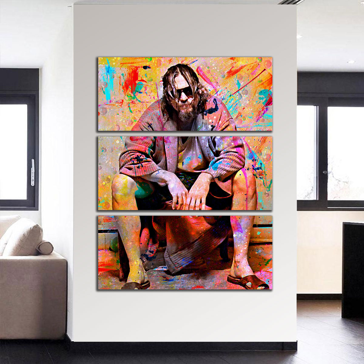 Original - The Big Lebowski Dude on Toilet Palette Knife Painting // 12x16