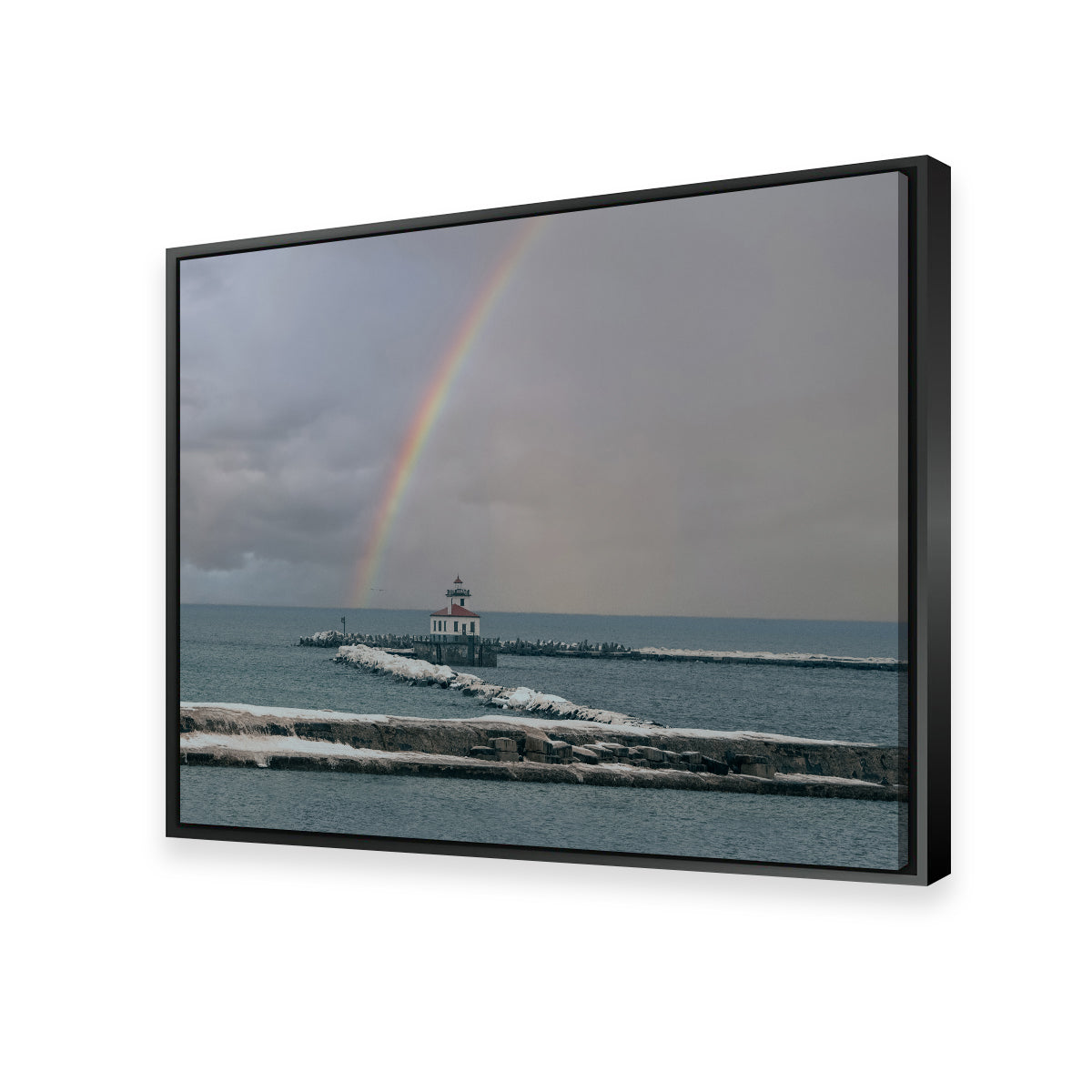 Lighthouse and Rainbow Wall Art