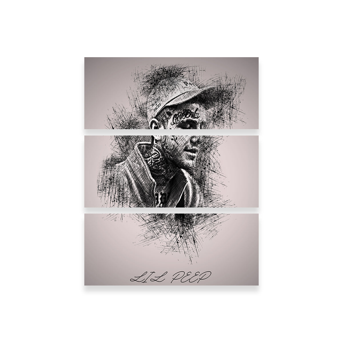 Lil Peep Sketch Wall Art