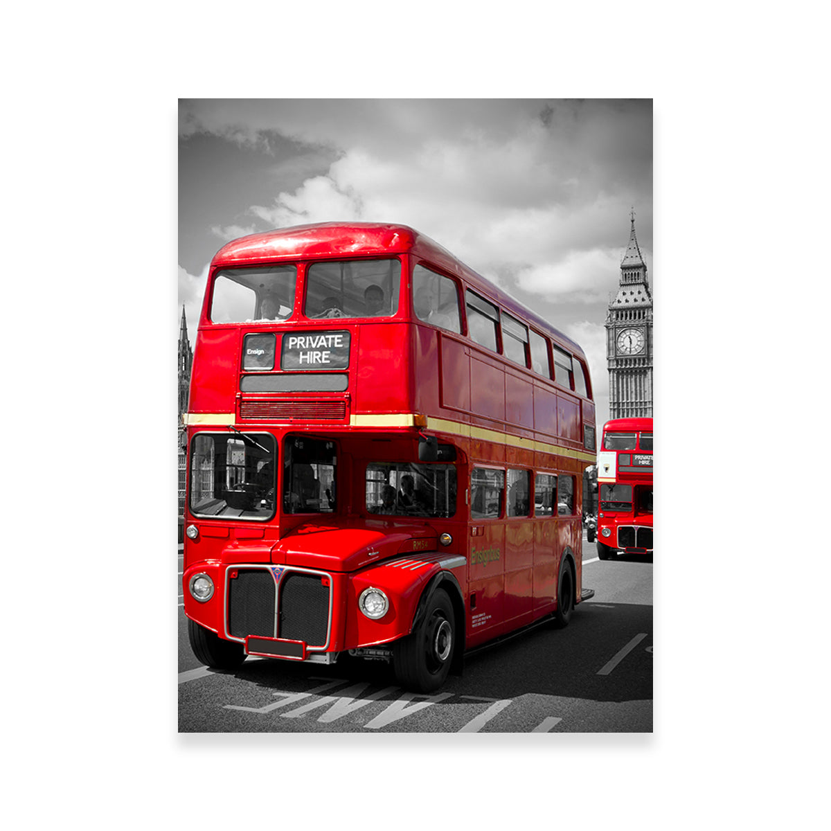 London Red Buses On Westminster Bridge