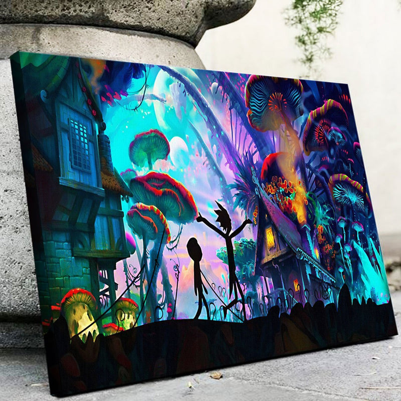 Mushroom World Rick and Morty Canvas Set