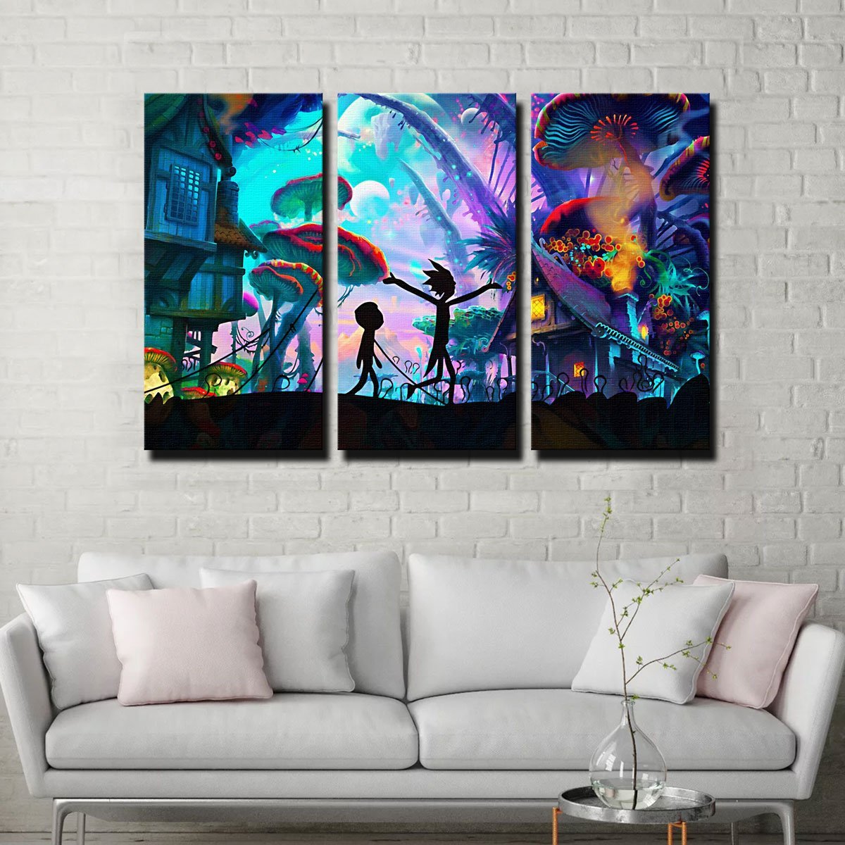 Mushroom World Rick and Morty Canvas Set