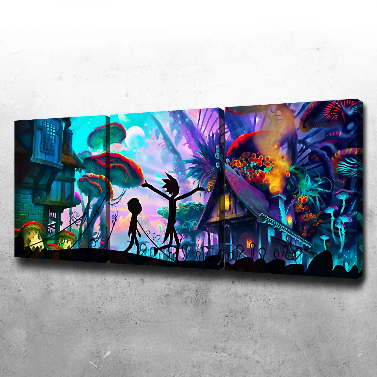 Mushroom World Rick and Morty Canvas Set