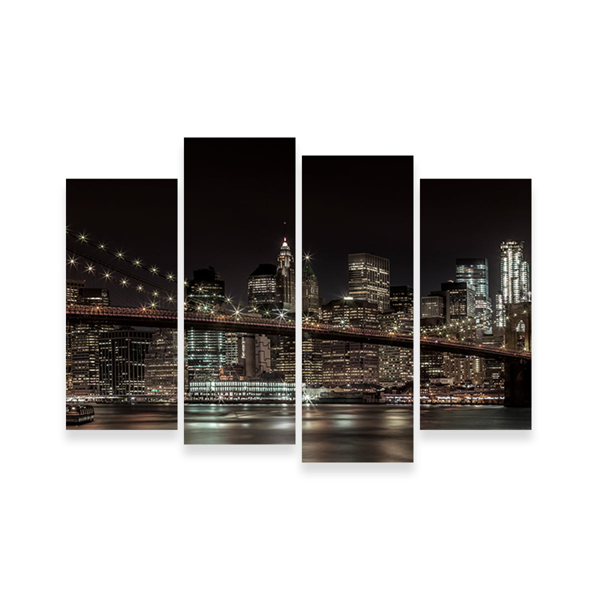 Manhattan Skyline & Brooklyn Bridge Panorama Wall Art