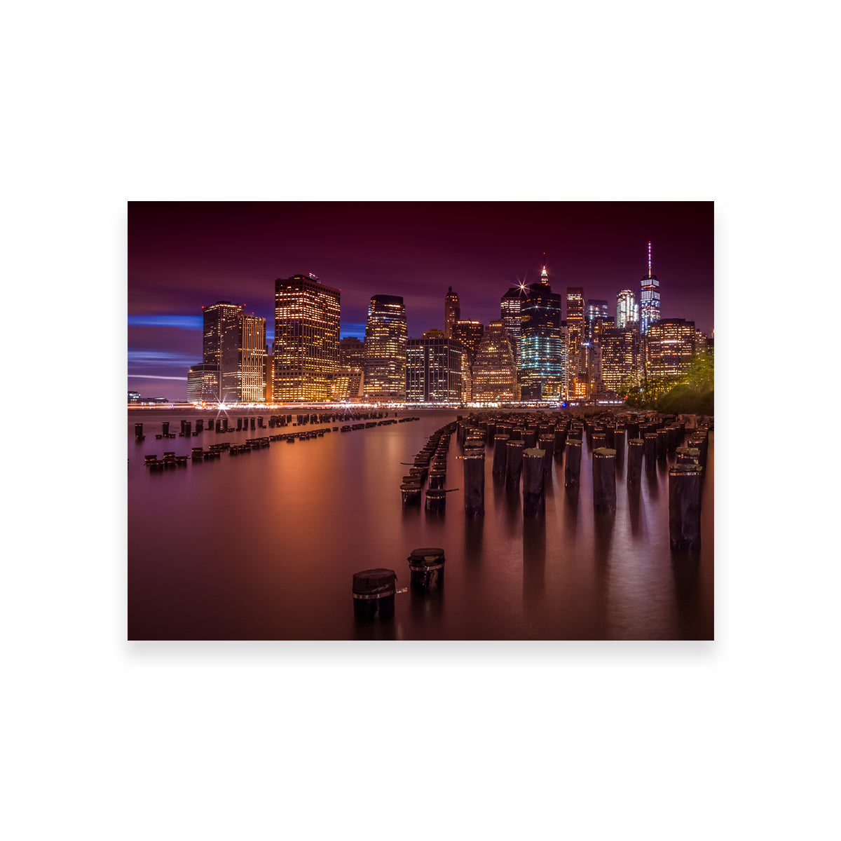 Manhattan Skyline at Sunset Wall Art