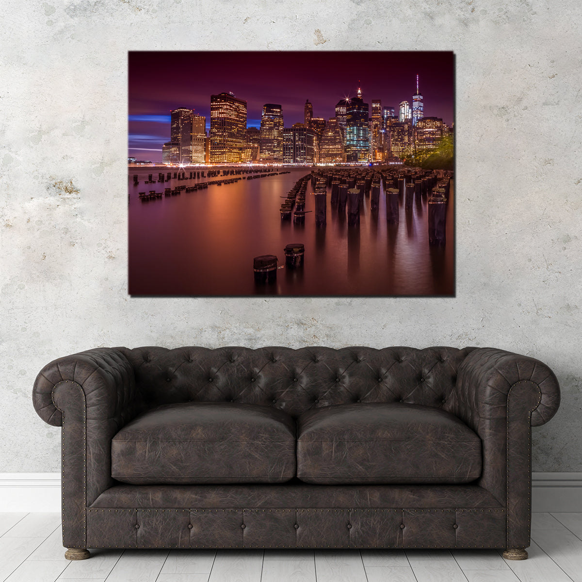 Manhattan Skyline at Sunset Wall Art