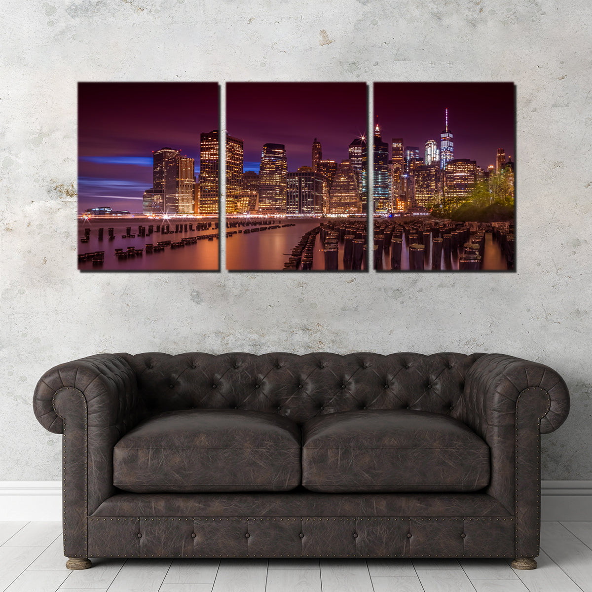 Manhattan Skyline at Sunset Wall Art