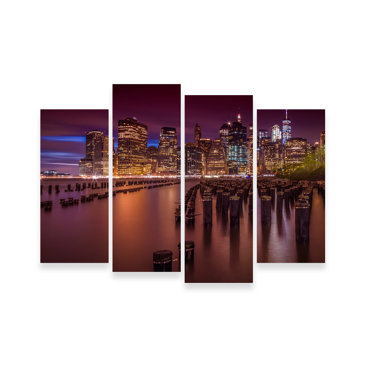 Manhattan Skyline at Sunset Wall Art