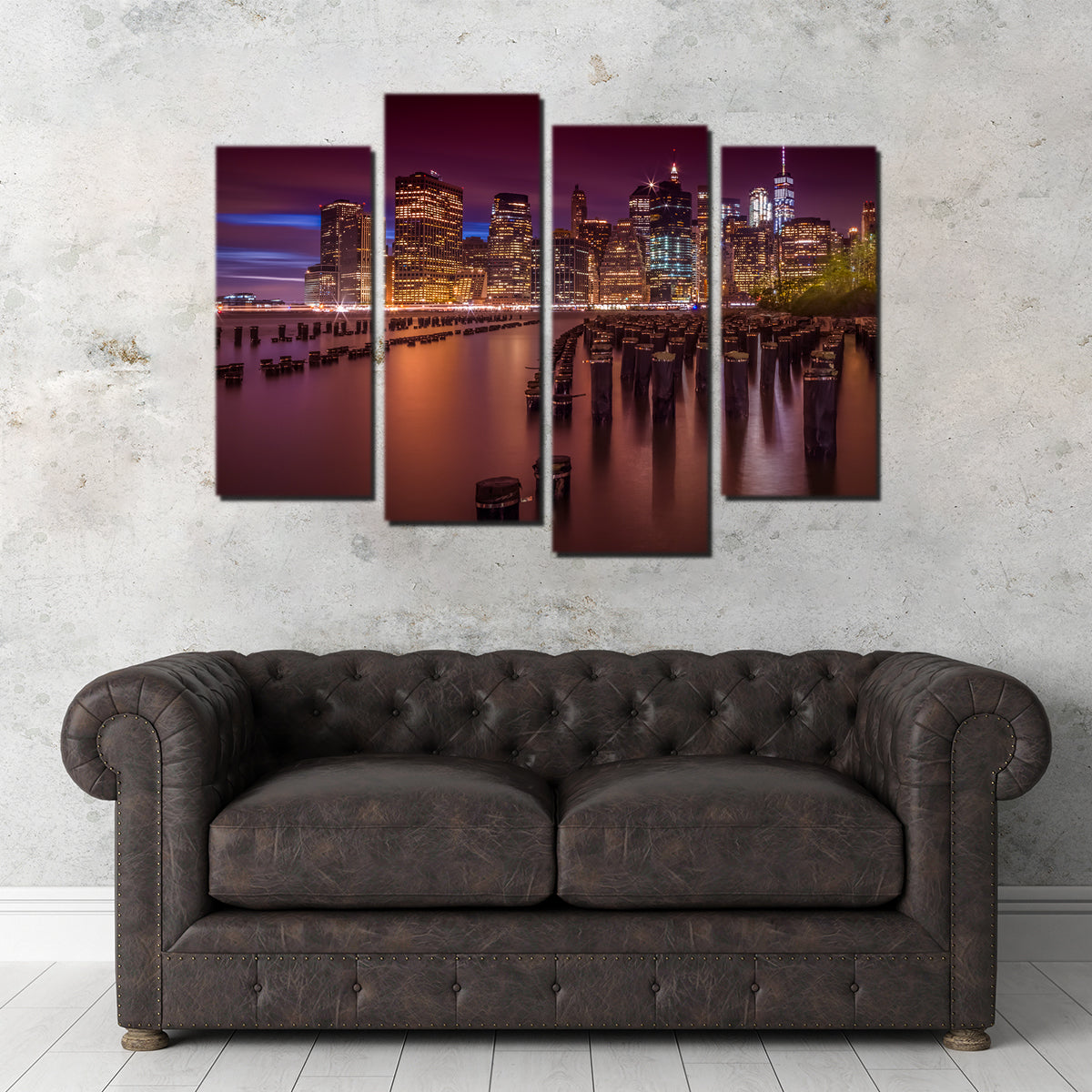 Manhattan Skyline at Sunset Wall Art