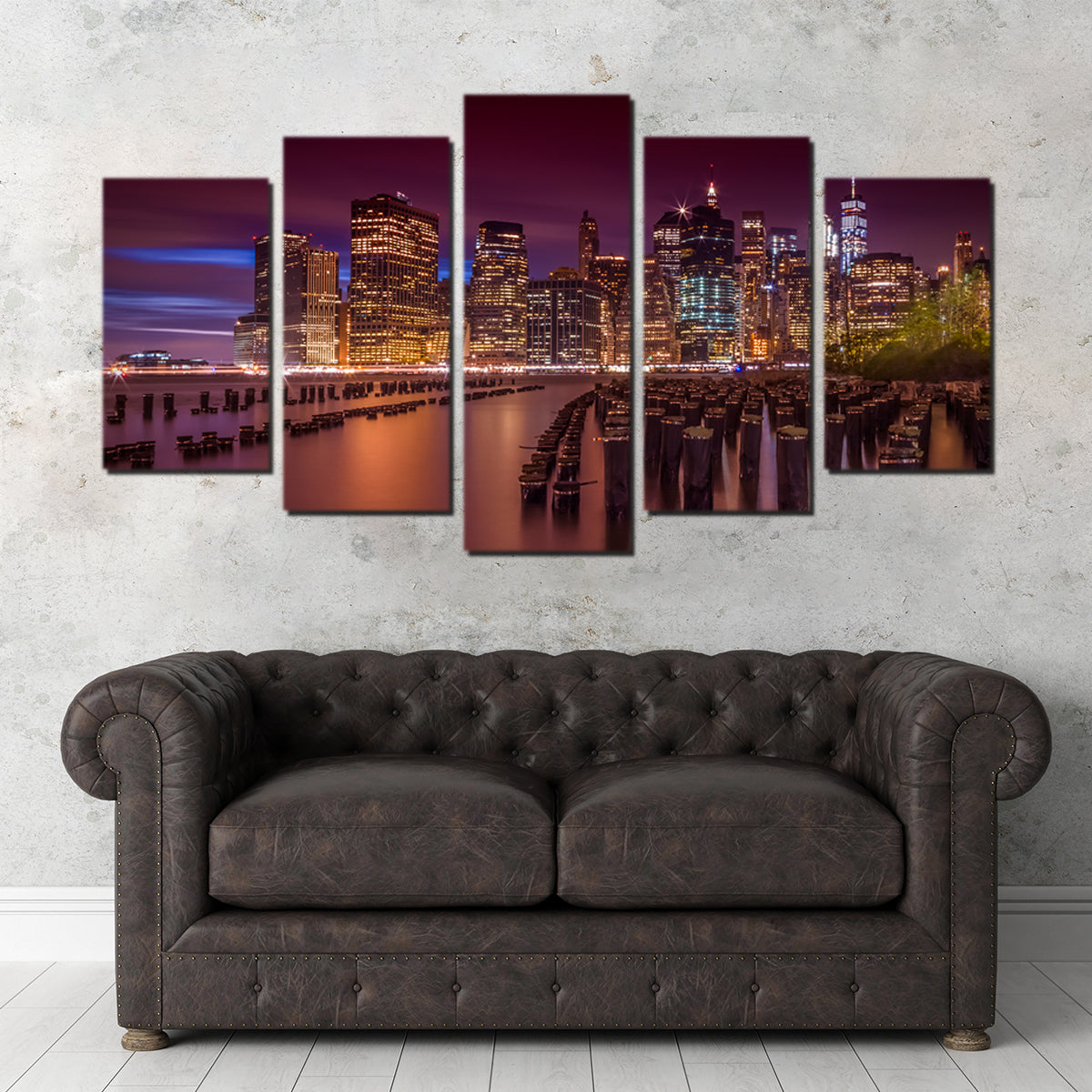 Manhattan Skyline at Sunset Wall Art