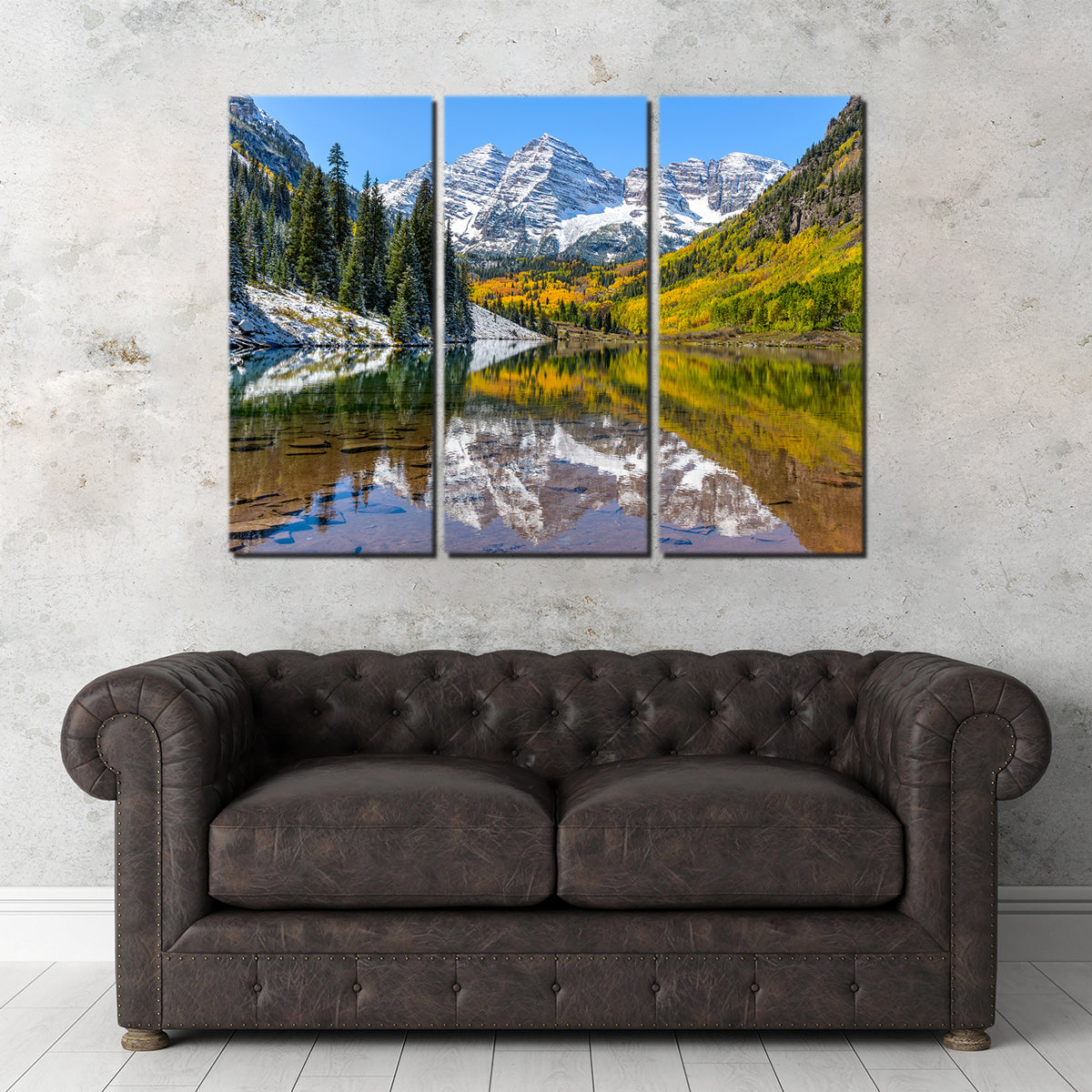 Maroon Bells Snow Coated Wall Art
