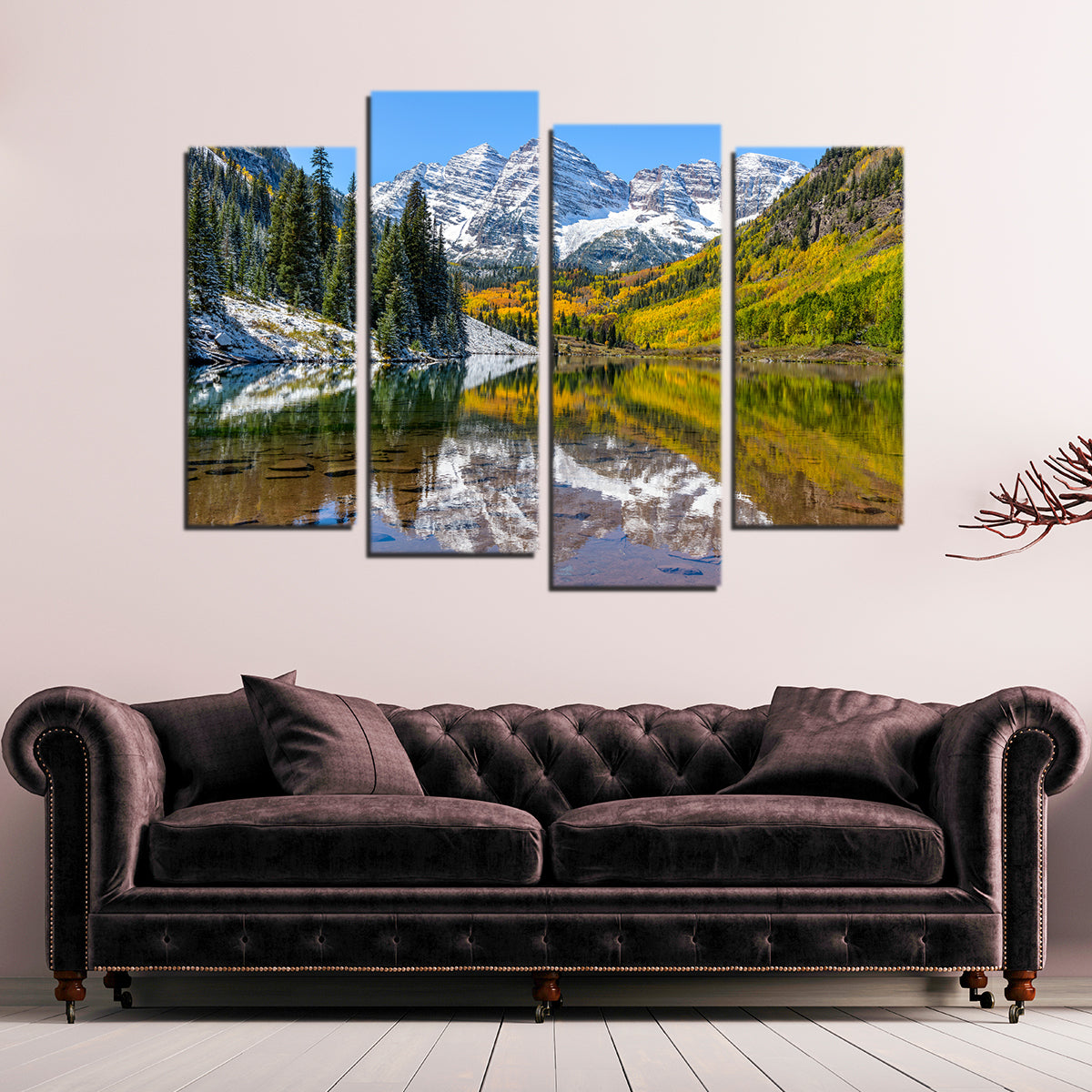 Maroon Bells Snow Coated Wall Art