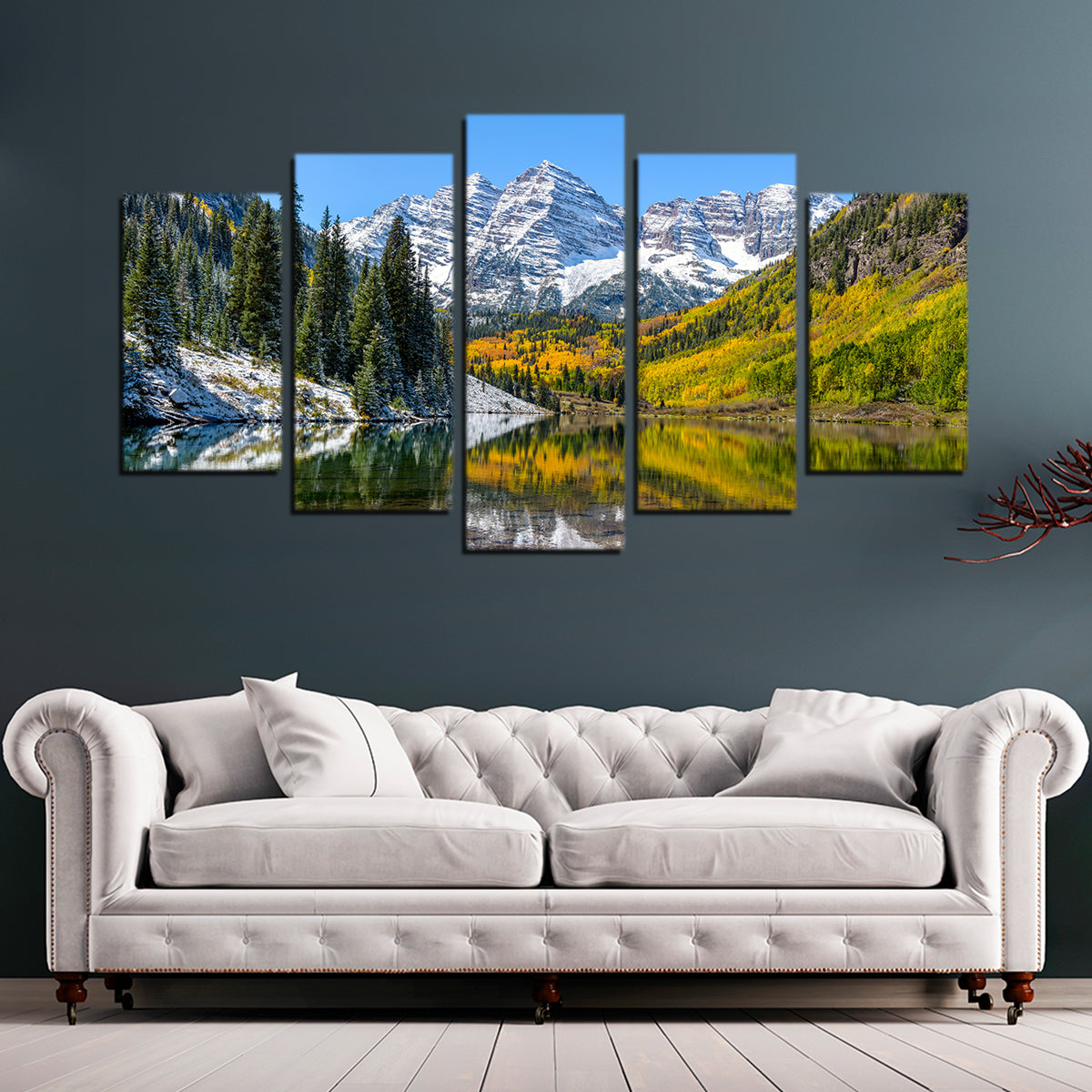 Maroon Bells Snow Coated Wall Art