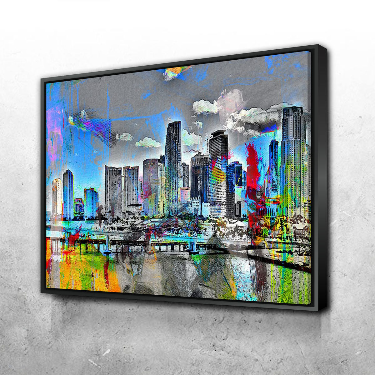 Abstract Miami Skyline Wall Art