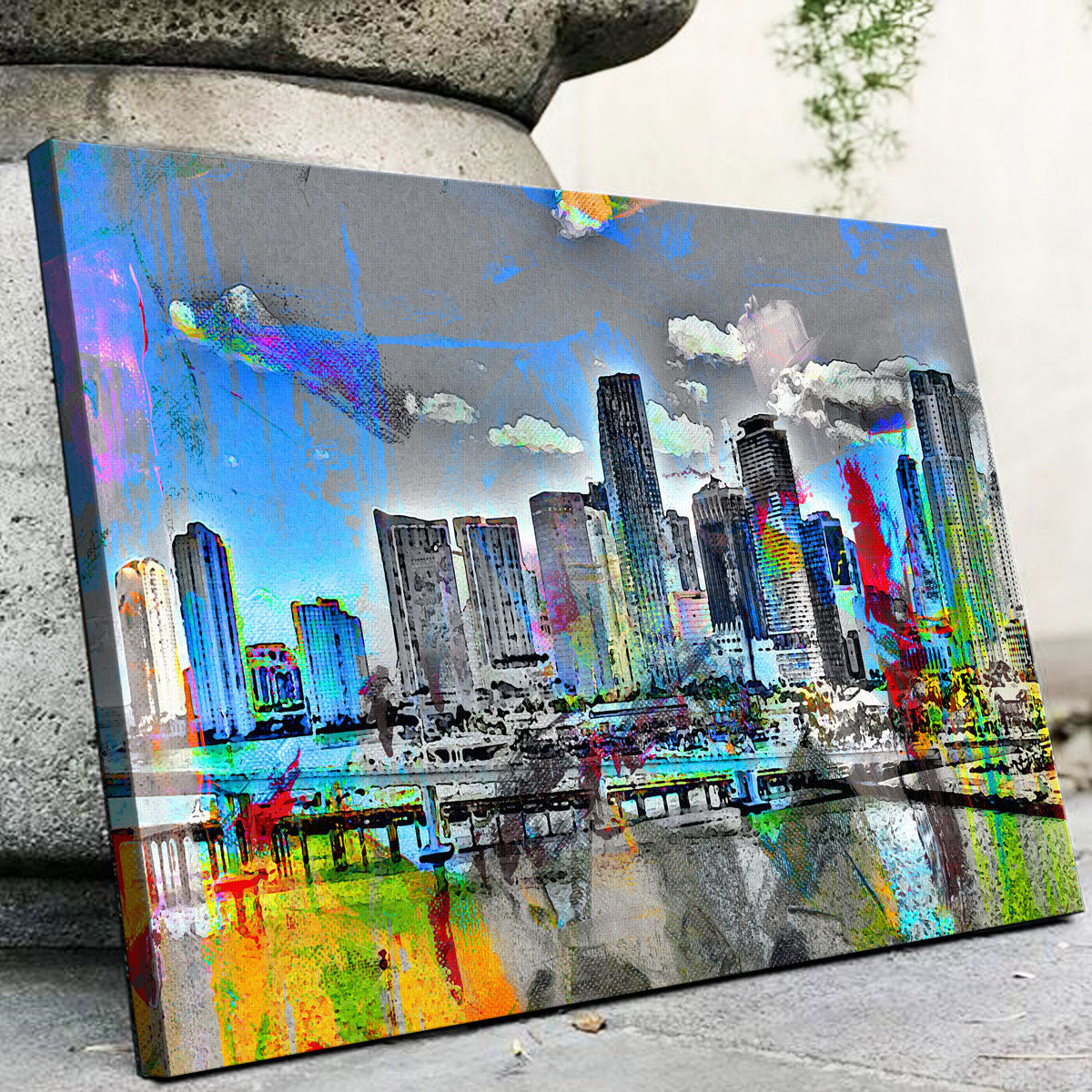 Abstract Miami Skyline Wall Art