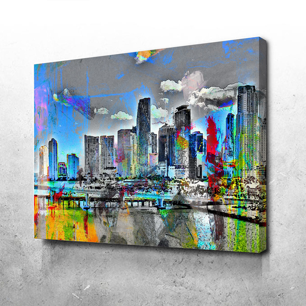 Abstract Miami Skyline Wall Art