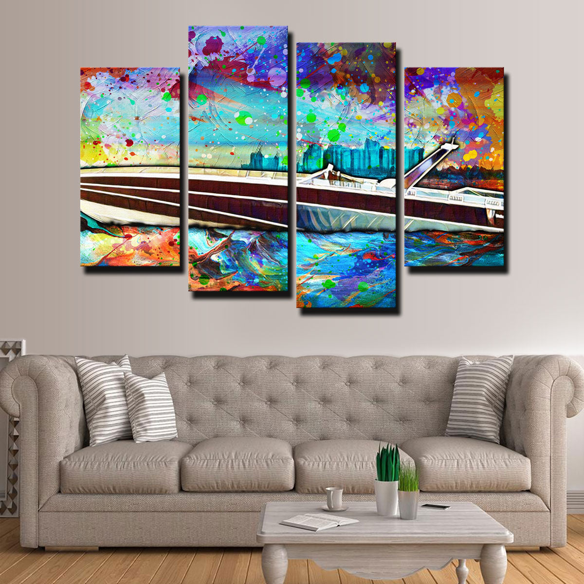 Abstract Miami Vice Scarab Wall Art
