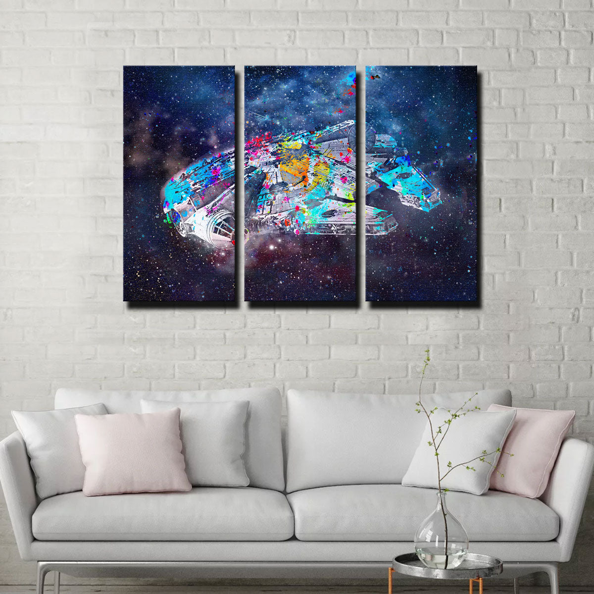 Spacecraft wall decor, Millenium Falcon canvas, Solo wall art, Space Movie print, Ski-Fi wall store decor, Home Office decor, Millenium Falcon art