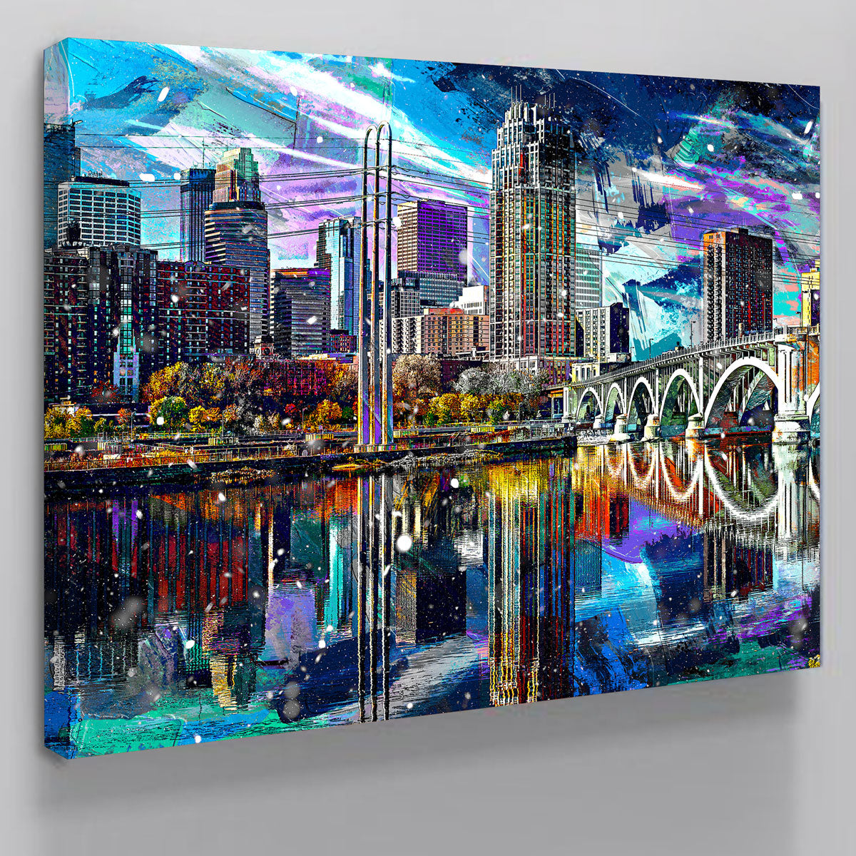 Abstract Minneapolis Skyline Wall Art