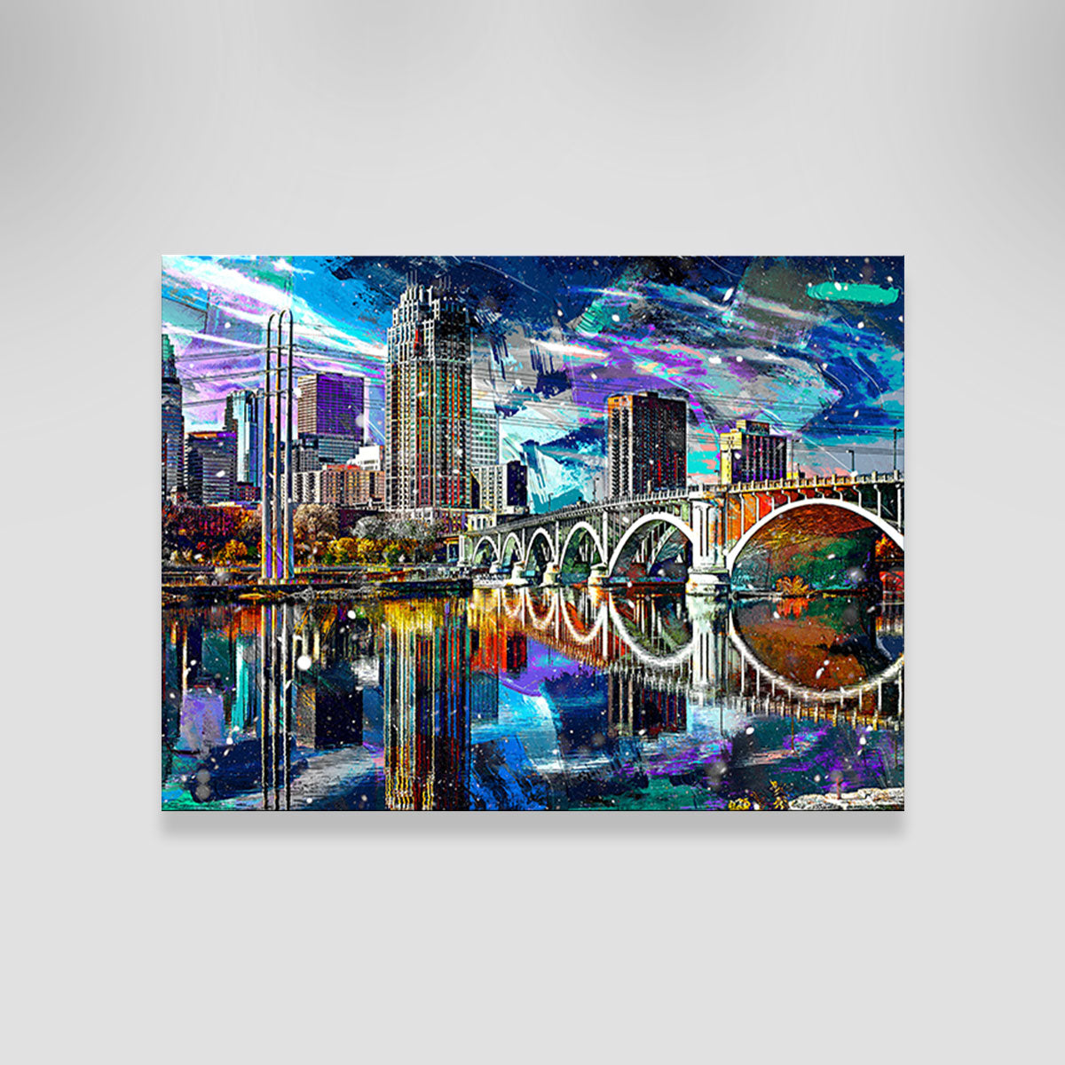 Abstract Minneapolis Skyline Wall Art