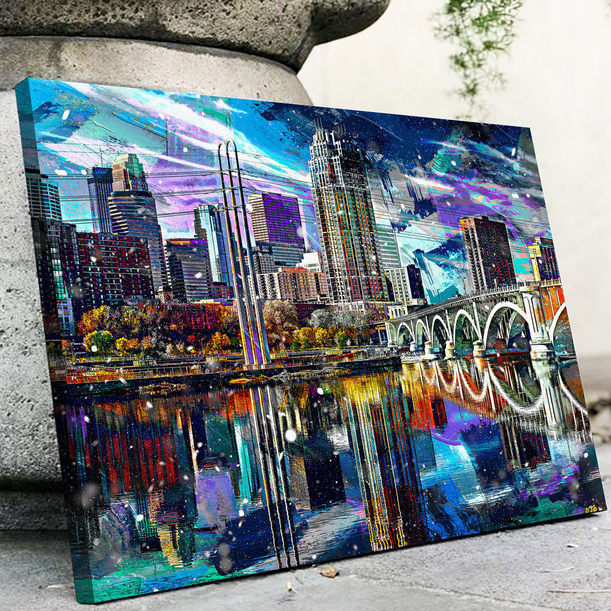 Abstract Minneapolis Skyline Wall Art