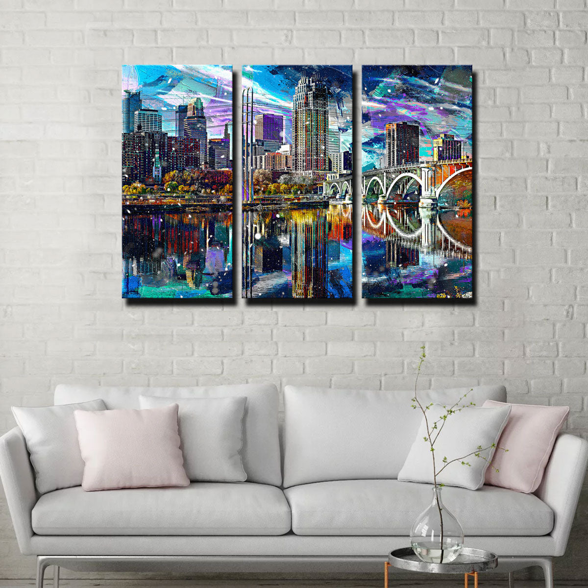 Abstract Minneapolis Skyline Wall Art