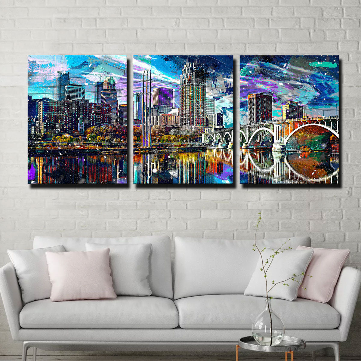 Abstract Minneapolis Skyline Wall Art