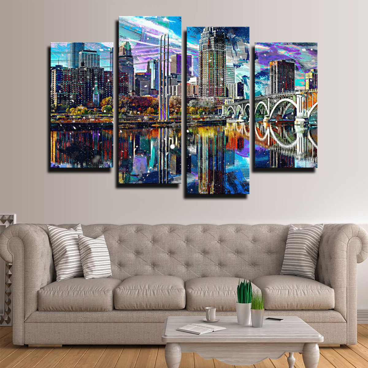Abstract Minneapolis Skyline Wall Art
