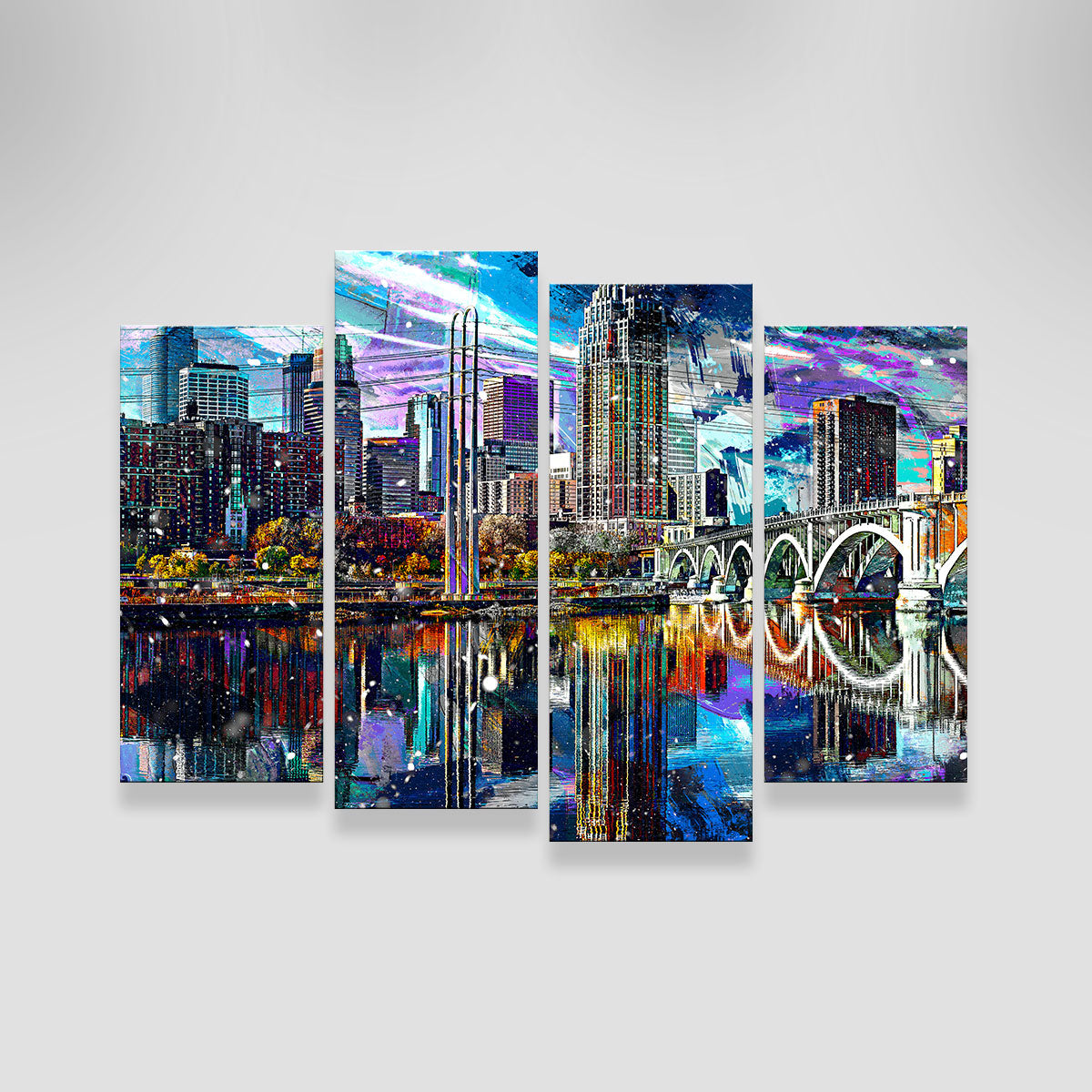 Abstract Minneapolis Skyline Wall Art