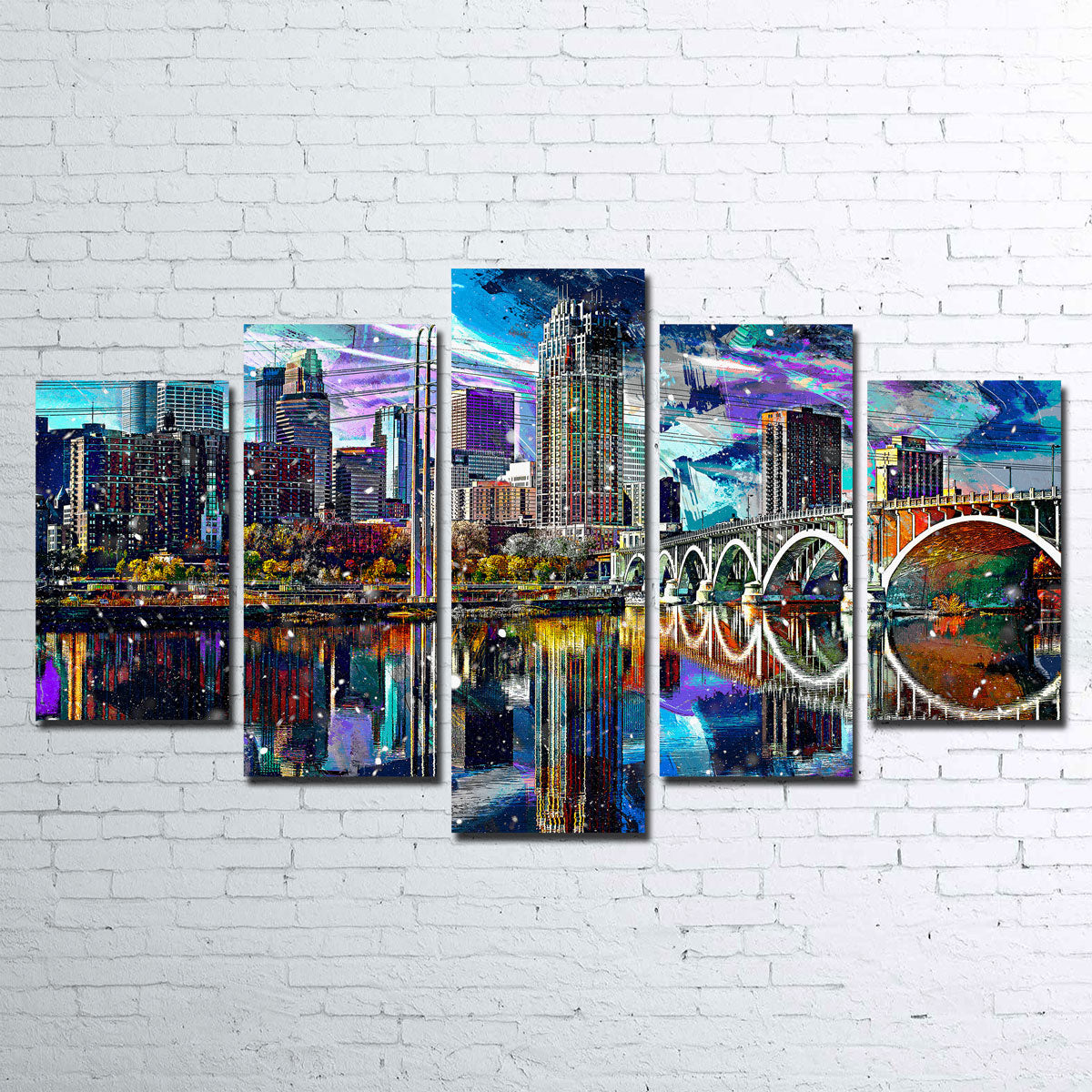 Abstract Minneapolis Skyline Wall Art