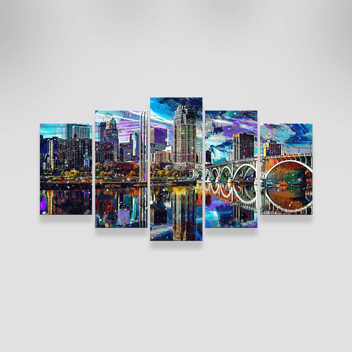 Abstract Minneapolis Skyline Wall Art