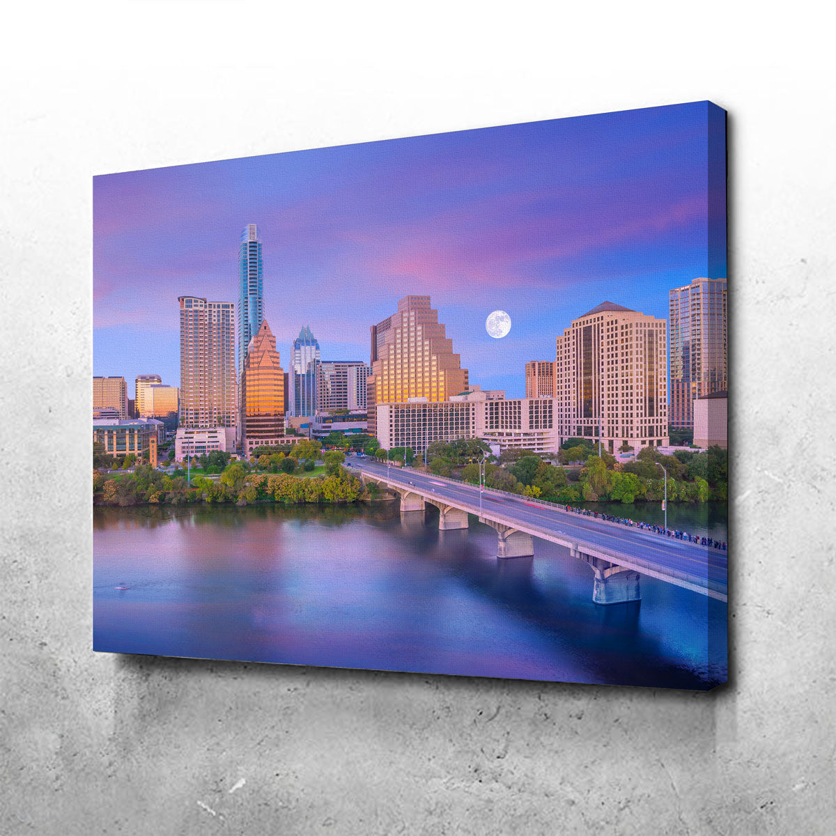 Moon Over Austin Wall Art