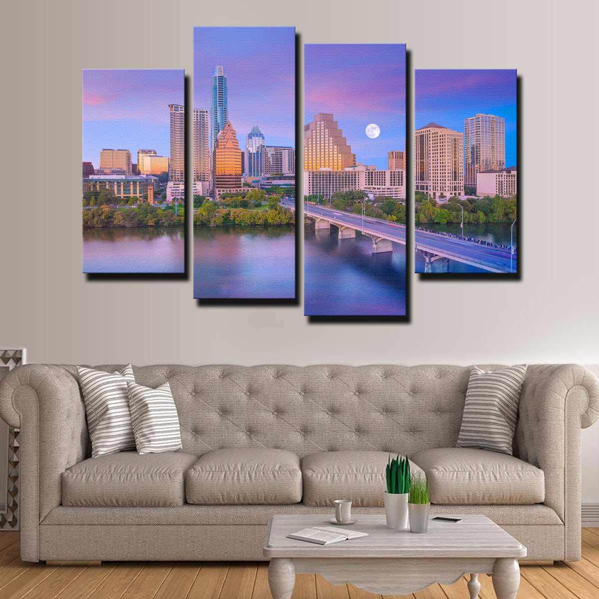 Moon Over Austin Wall Art